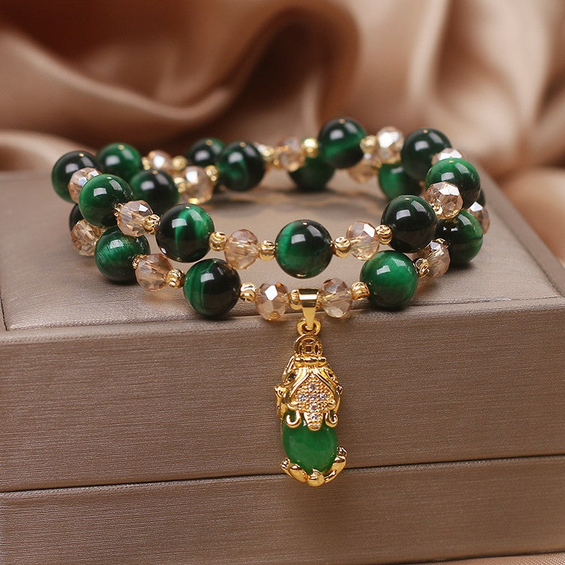 Female  Natural Color Hair Crystal Bracelet National Fashion