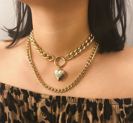 Metal Heart Choker