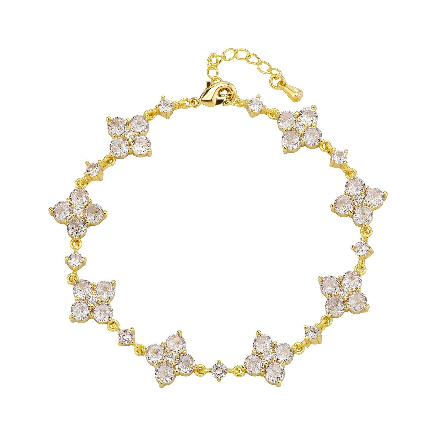 Flower Rhinestone Bracelet Light Luxury Sparking Zirconium High-grade Niche Bracelet Hand Jewelry