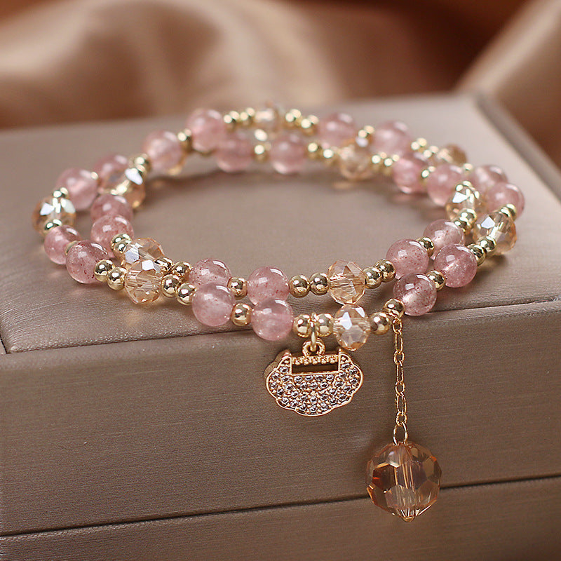 Female  Natural Color Hair Crystal Bracelet National Fashion