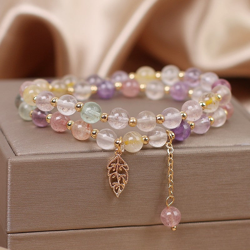 Female  Natural Color Hair Crystal Bracelet National Fashion