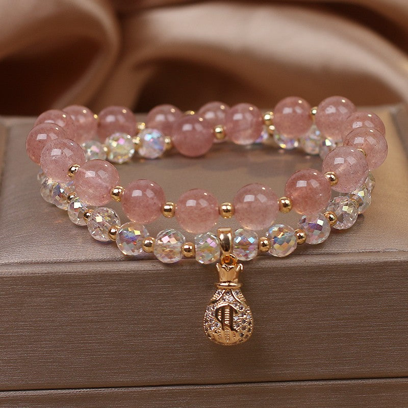 Female  Natural Color Hair Crystal Bracelet National Fashion