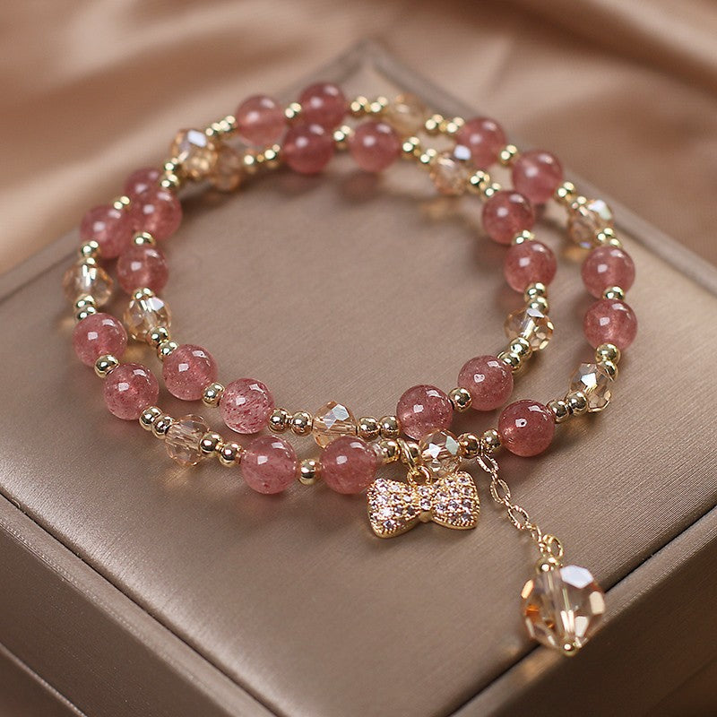 Female  Natural Color Hair Crystal Bracelet National Fashion