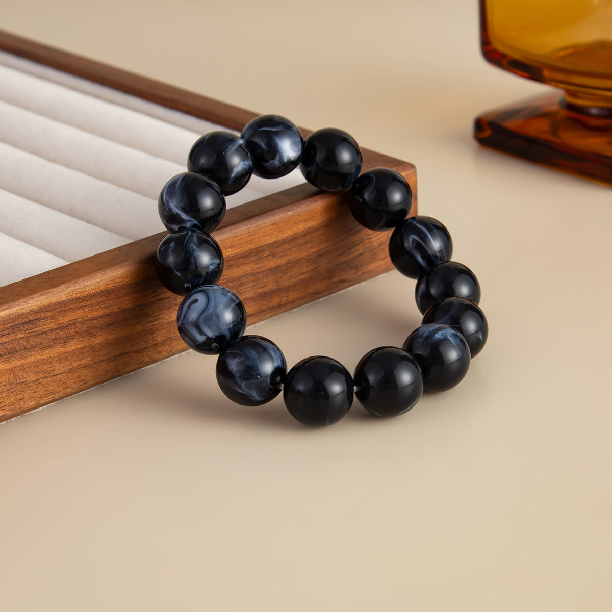 Beaded Blooming Resin Bamboo Elbow Bracelet