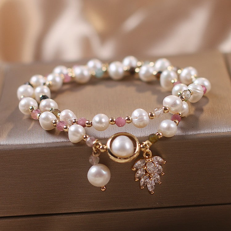Female  Natural Color Hair Crystal Bracelet National Fashion