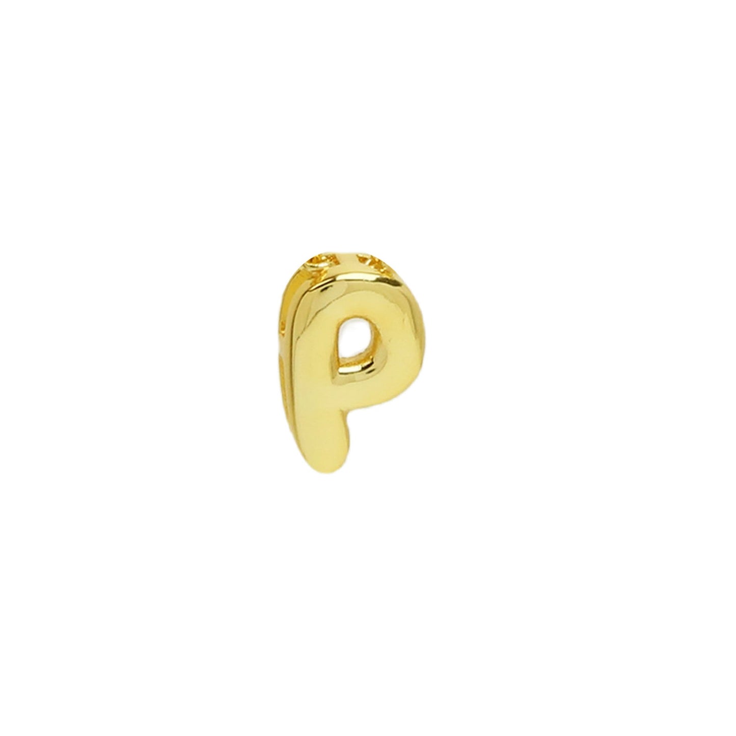 18k Brass Smooth Surface Bubble DIY Combination Name Bracelet Letter Accessories