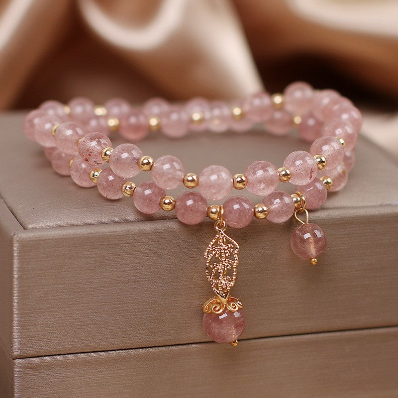Female  Natural Color Hair Crystal Bracelet National Fashion