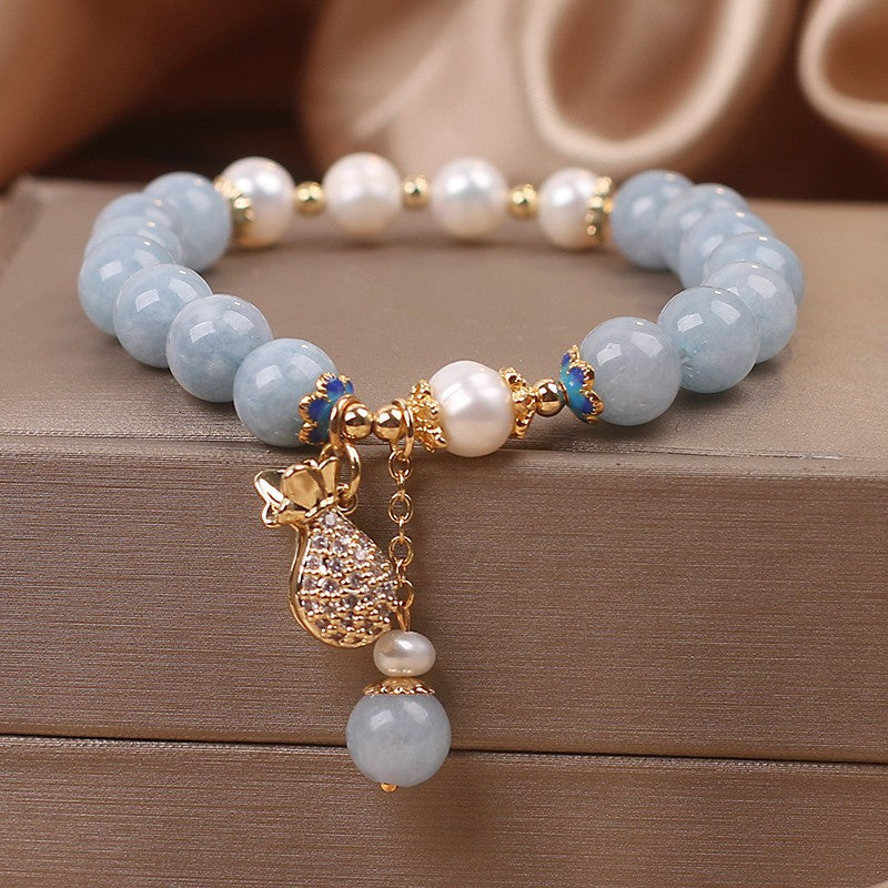 Female  Natural Color Hair Crystal Bracelet National Fashion