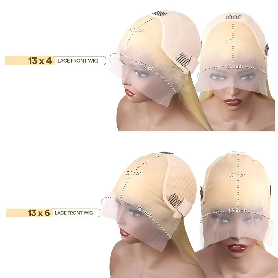 Brazilian Pre Plucked Blonde Transparent Human Hair Wigs