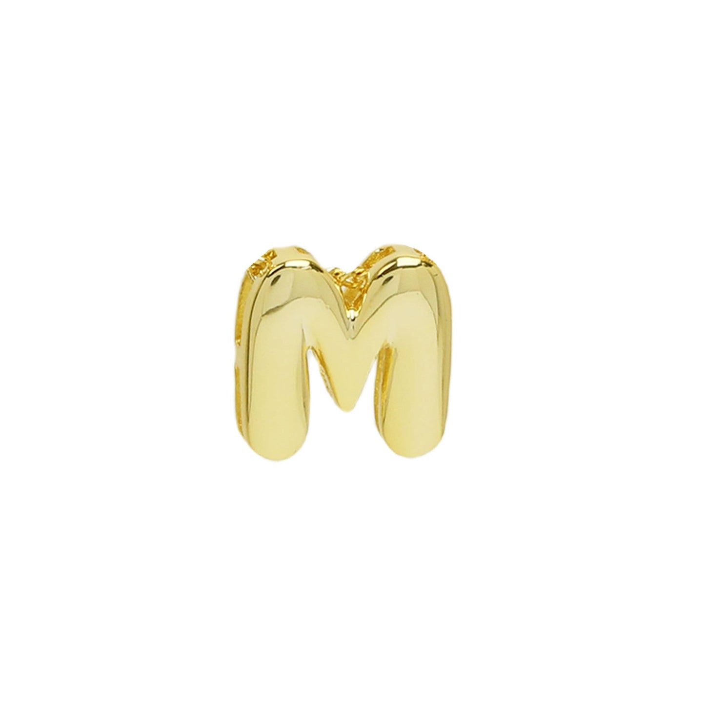 18k Brass Smooth Surface Bubble DIY Combination Name Bracelet Letter Accessories