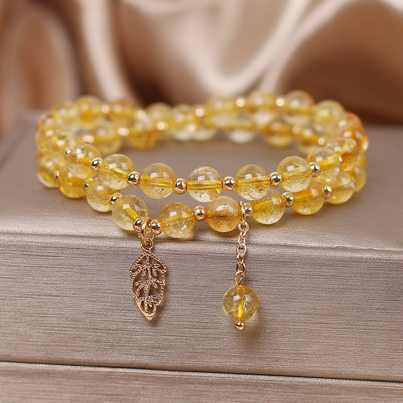 Female  Natural Color Hair Crystal Bracelet National Fashion