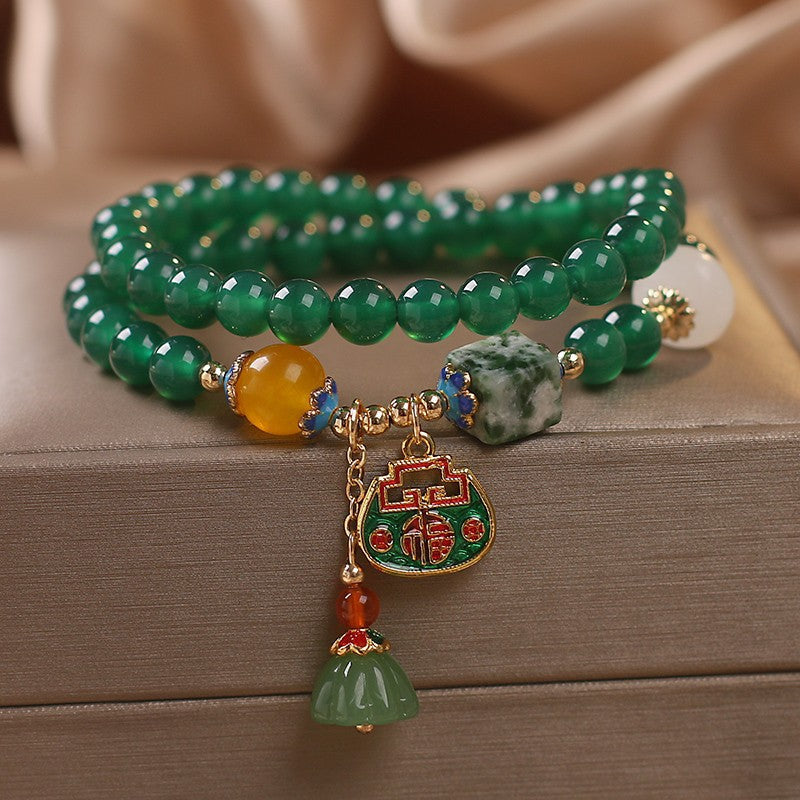 Female  Natural Color Hair Crystal Bracelet National Fashion