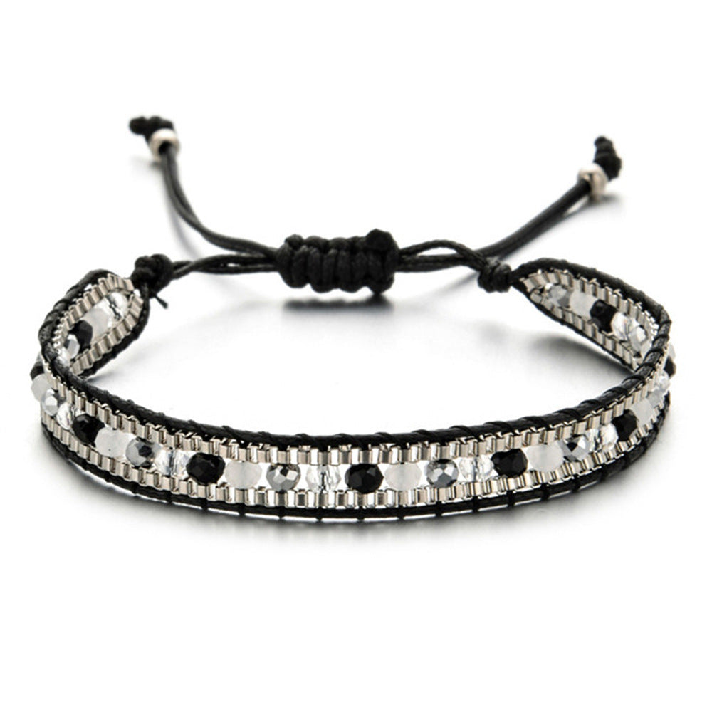 Ethnic Feng Shui Crystal Braided Bracelet