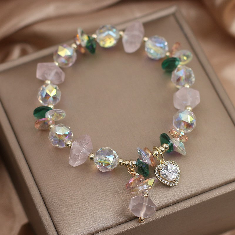 Female  Natural Color Hair Crystal Bracelet National Fashion
