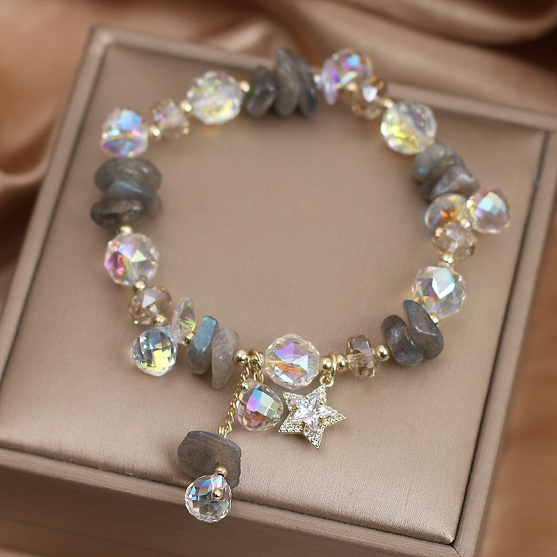 Female  Natural Color Hair Crystal Bracelet National Fashion