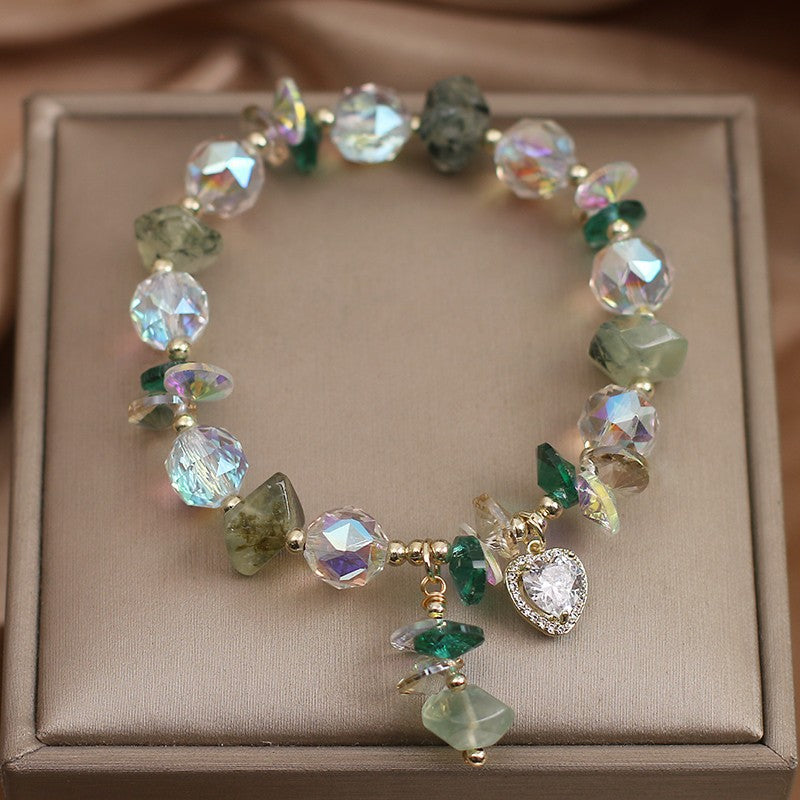 Female  Natural Color Hair Crystal Bracelet National Fashion