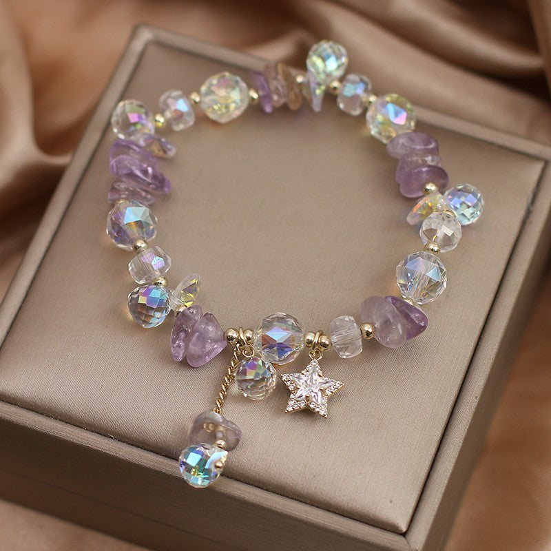 Female  Natural Color Hair Crystal Bracelet National Fashion